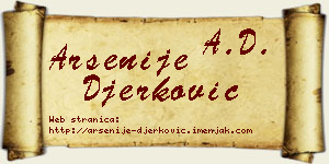 Arsenije Đerković vizit kartica